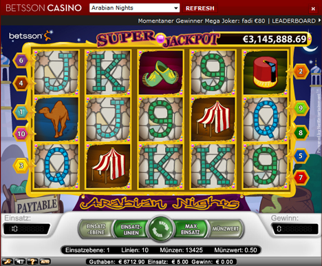 arabian nights online slot im betsson casino