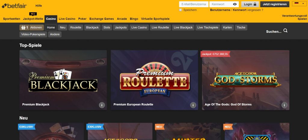 Vorschau Betfair Casino