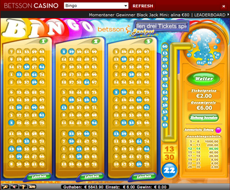 bingo im betsson casino spielen