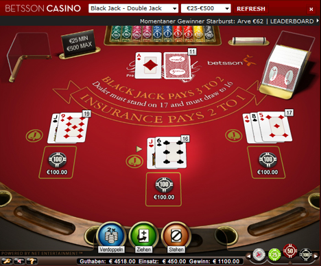 black jack double jack im betsson casino spielen