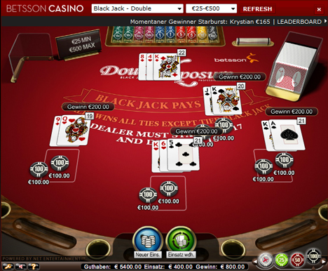 black jack double im betsson casino
