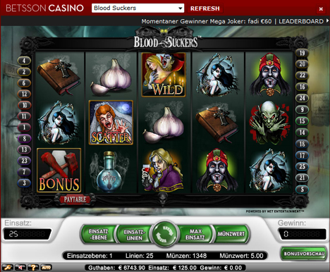 blood suckers online slot im betsson casino