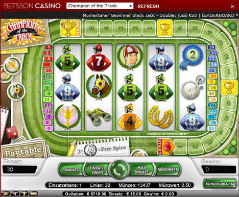 champion of the track casinospiel im betsson casino