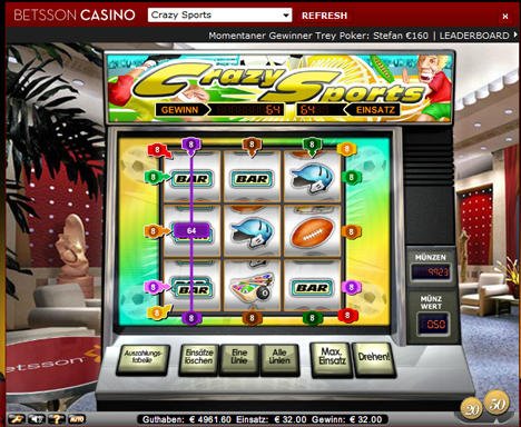 crazy sports online slot im betsson casino