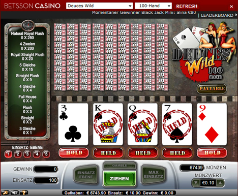 deuces wild im betsson casino spielen