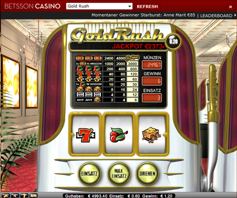 gold rush casinospiel im betsson casino