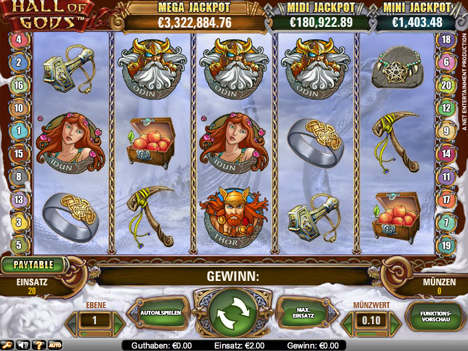 hall of gods online slot im betsson casino