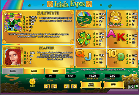 irish eyes online slot im 888 casino