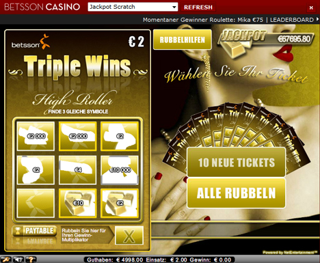 jackpot scratch casinospiel im betsson casino