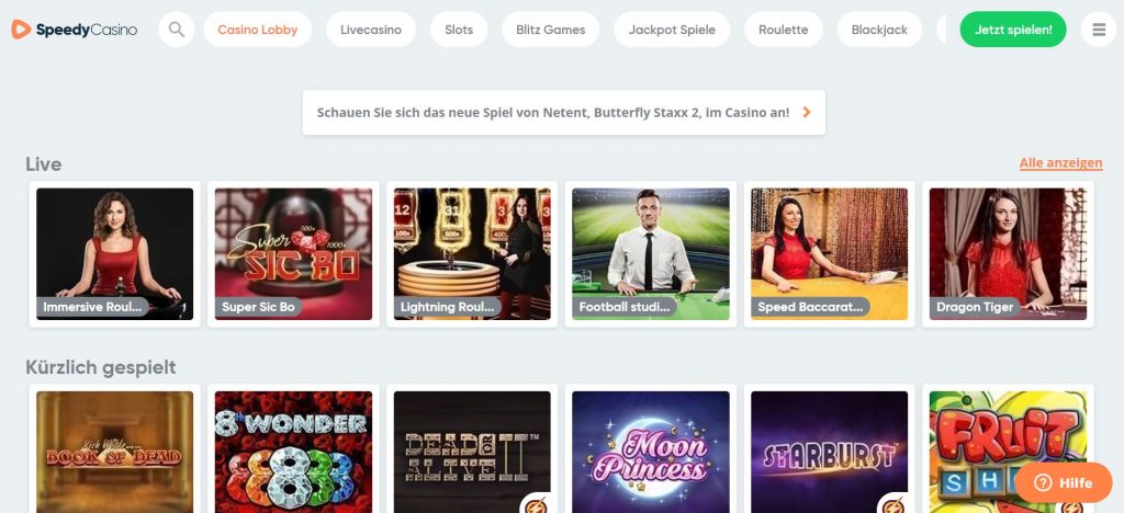 Speedy Casino Spielvorschau