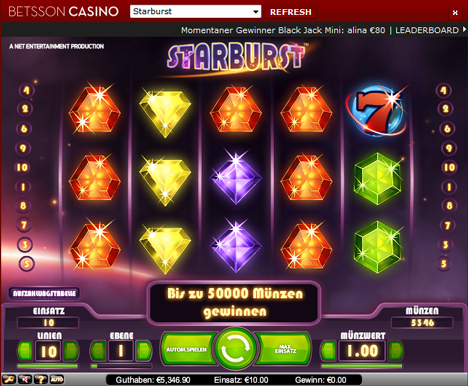 starburst online slot im betsson casino