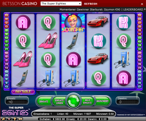 the super eighties online slot im betsson casino