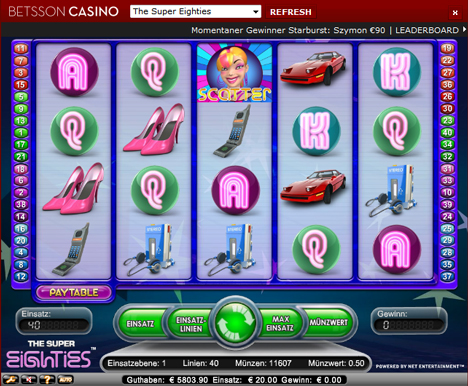 the super eighties online slot im betsson casino