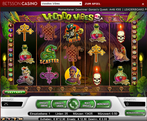 voodoo vibes online slot im betsson casino