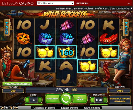 wild rockets online slot im betsson casino